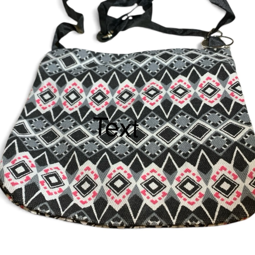 Black and Pink Geometric Crossbody Bag (item#10027)